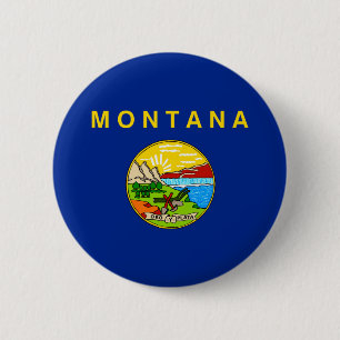 Badge Rond 5 Cm Conception de drapeau d'état du Montana