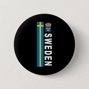 Badge Rond 5 Cm Conception de drapeau suédois de style football su