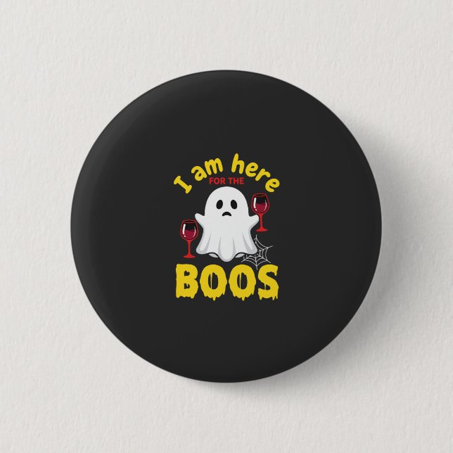 Badge Rond 5 Cm Conception de fantôme de vin d'Halloween Boos (Devant)