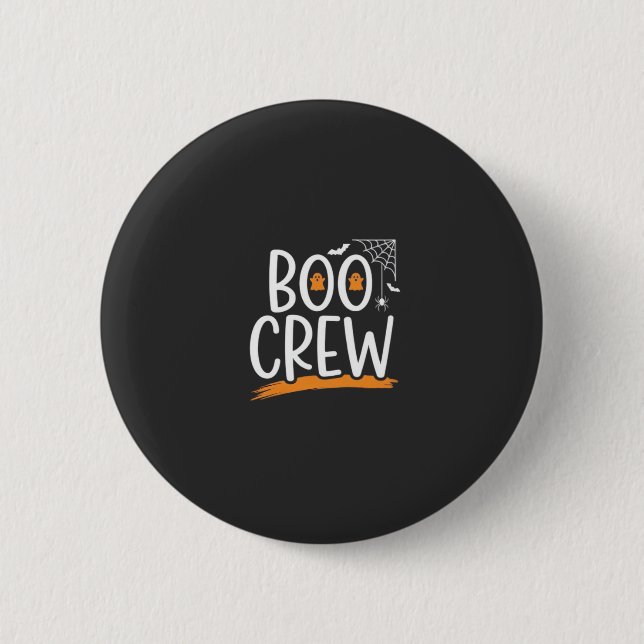 Badge Rond 5 Cm Conception de fantôme Halloween Boo Crew_1 (Devant)