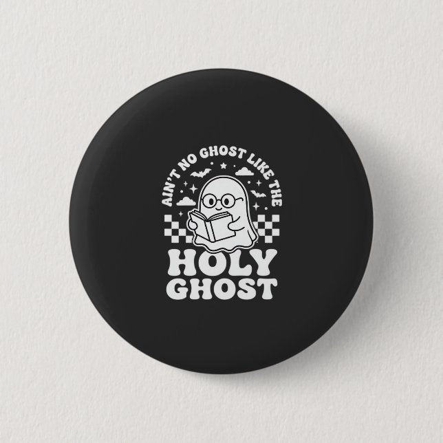 Badge Rond 5 Cm Conception de fantôme Halloween rétro Saint-Esprit (Devant)