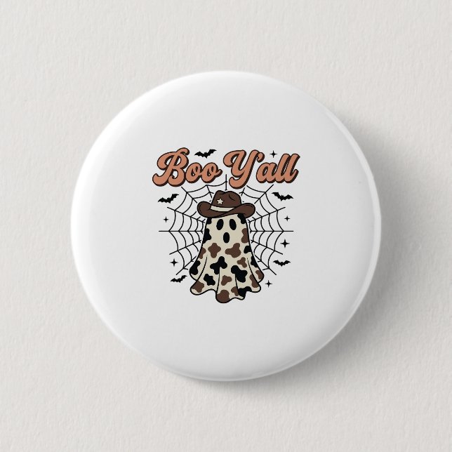 Badge Rond 5 Cm Conception de fantôme occidental Halloween Boo Yal (Devant)