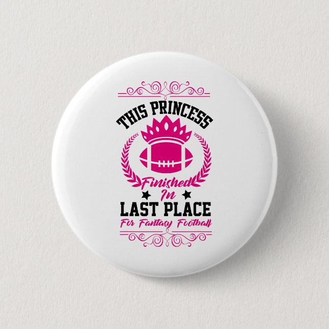 Badge Rond 5 Cm Conception de fête amusante de princesse de footba (Devant)