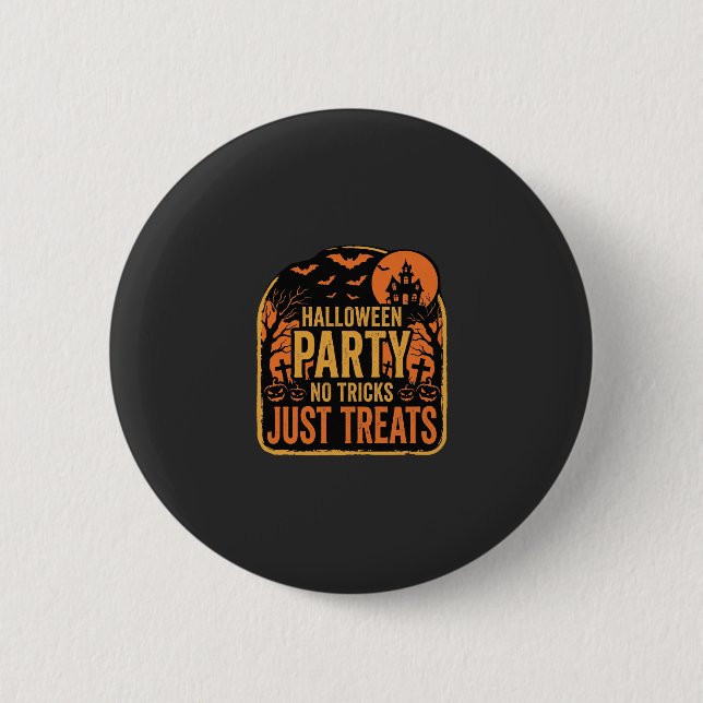 Badge Rond 5 Cm Conception de fête d'Halloween sans farces juste d (Devant)