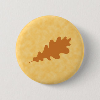Badge Rond 5 Cm Conception de feuille de chêne Brown