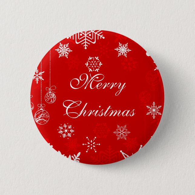 Badge Rond 5 Cm Conception de flocs de neige de Noël (Devant)