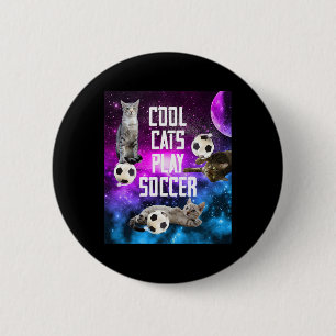Badge Rond 5 Cm Conception de football drôle disant des chats