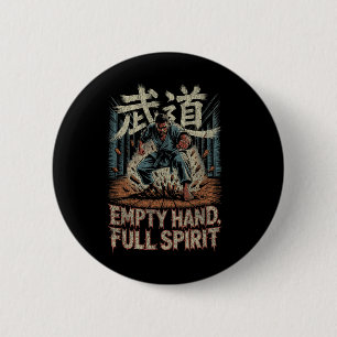 Badge Rond 5 Cm Conception de force martiale Karaté Esprit Plein M
