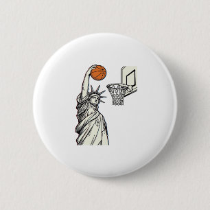 Badge Rond 5 Cm Conception de gravure vintage de dunk de basketbal