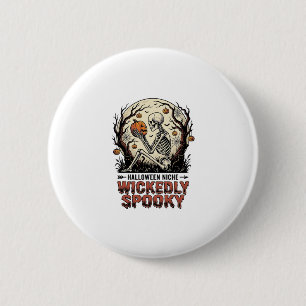 Badge Rond 5 Cm Conception de gravure vintage Halloween squelette