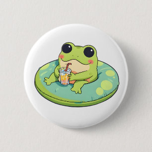 Badge Rond 5 Cm Conception de grenouille chibi mignonne journée d'