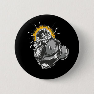 Badge Rond 5 Cm Conception de gym de super singe