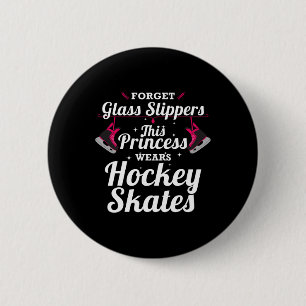 Badge Rond 5 Cm Conception De Hockey Amusant Pour Filles Femmes Ho
