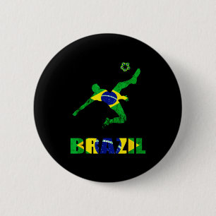 Badge Rond 5 Cm Conception de joueur de football brésilien de socc