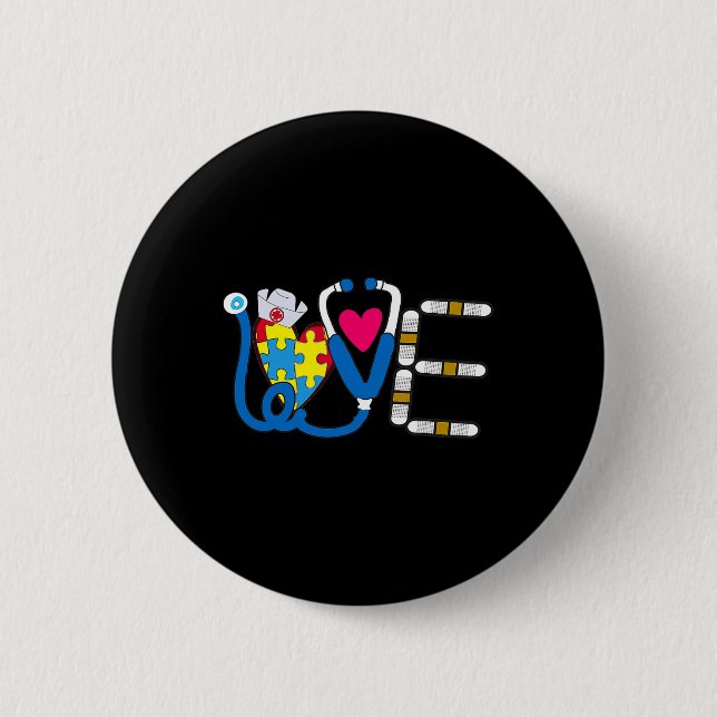 Badge Rond 5 Cm Conception de journée de sensibilisation à l'autis (Devant)