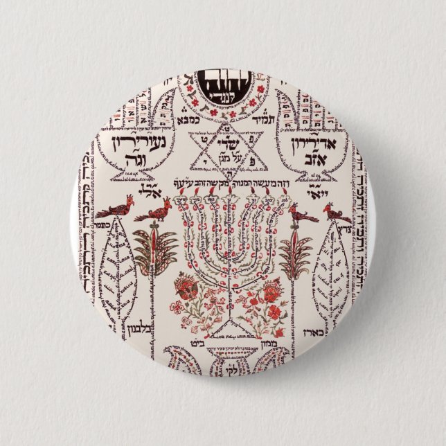 Badge Rond 5 Cm Conception de Kabbalah (Devant)