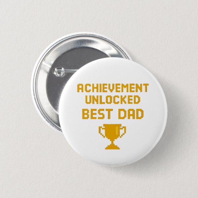 Badge Rond 5 Cm Conception de la fête des pères Retro Gamer (Devant & derrière)