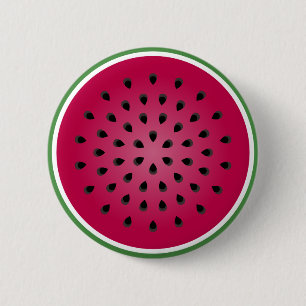 Badge Rond 5 Cm Conception de la pastèque rouge verte