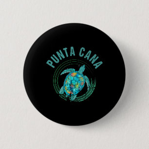 Badge Rond 5 Cm Conception de la plage de Punta Cana Tortue de mer