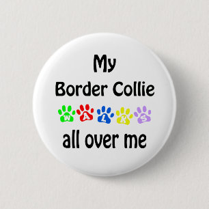 Badge Rond 5 Cm Conception de la promenade Collie Bordure