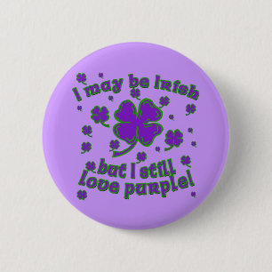Badge Rond 5 Cm Conception de la Saint-Patrick Shamrock violette