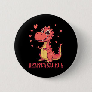 Badge Rond 5 Cm Conception de la Saint-Valentin de dinosaure migno