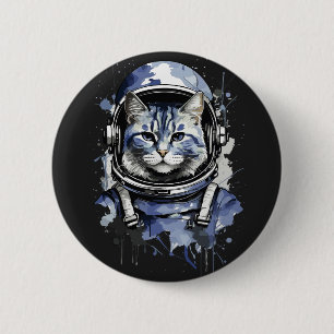 Badge Rond 5 Cm Conception de l'astronaute bleu
