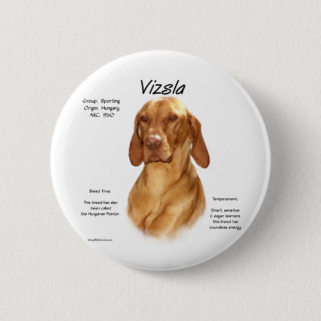 Badge Rond 5 Cm Conception de l'histoire de Vizsla (Devant)