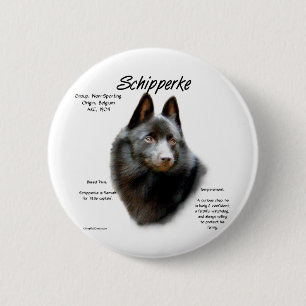 Badge Rond 5 Cm Conception de l'historique de Schipperke