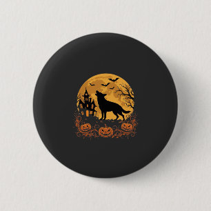 Badge Rond 5 Cm Conception de lune de Halloween de berger allemand
