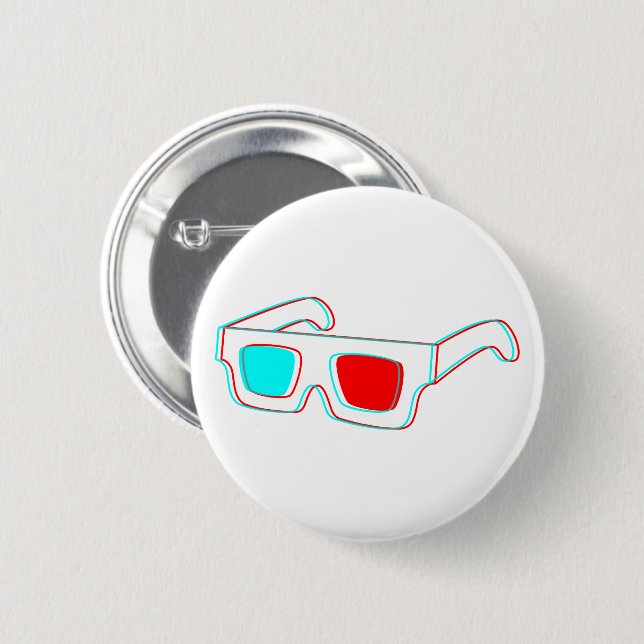 Badge Rond 5 Cm Conception de lunettes 3D (Devant & derrière)