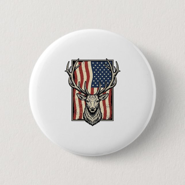 Badge Rond 5 Cm Conception de maillot de chasse de drapeau américa (Devant)