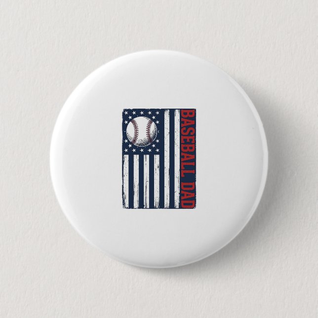 Badge Rond 5 Cm Conception de maillot de drapeau de papa de baseba (Devant)
