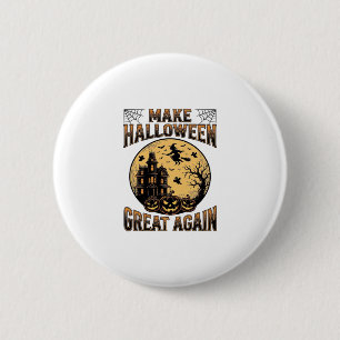 Badge Rond 5 Cm Conception de maison hantée Halloween Vintage Grea
