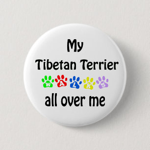 Badge Rond 5 Cm Conception de marches du Terrier tibétain