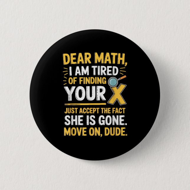 Badge Rond 5 Cm Conception de maths drôle pour garçons filles prof (Devant)