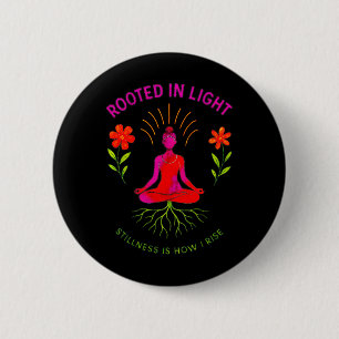 Badge Rond 5 Cm Conception de méditation de yoga enracinée dans la