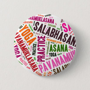 Badge Rond 5 Cm Conception de mots de yoga