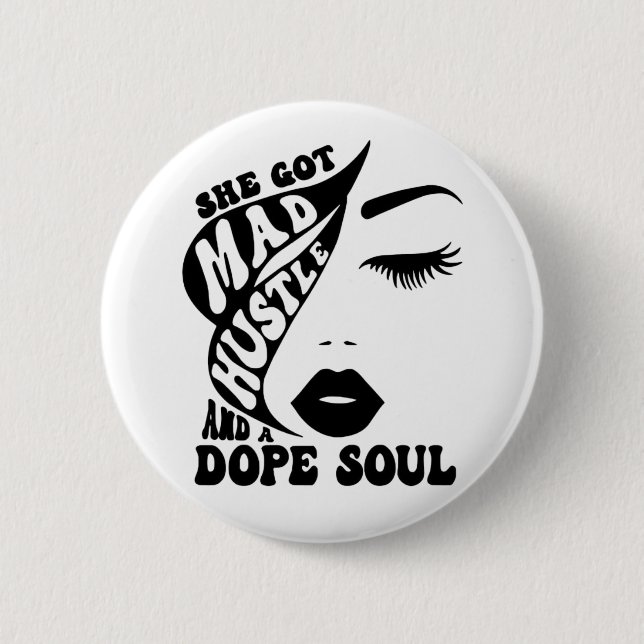 Badge Rond 5 Cm Conception de Noël Hustle pour autonomiser les fem (Devant)