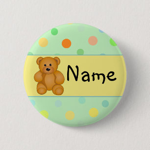 Badge Rond 5 Cm Conception de nounours de bande dessinée