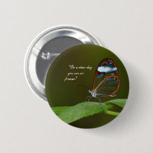 Badge Rond 5 Cm Conception de papillons en verre "On a Clear Day"