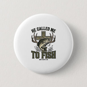 Badge Rond 5 Cm Conception de pêche chrétienne Il m'a appelé à pêc