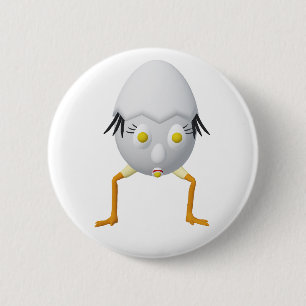 Badge Rond 5 Cm Conception de personnage d'œuf fantaisiste RG & RA