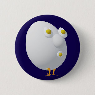 Badge Rond 5 Cm Conception de personnage d'œuf fantaisiste RG & RA