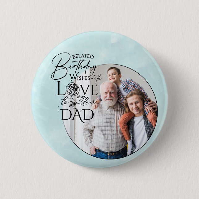 Badge Rond 5 Cm Conception de photo de calligraphie d'anniversaire (Devant)