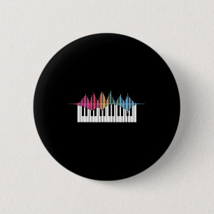 Badge Rond 5 Cm Conception de piano drôle pour hommes femmes enfan