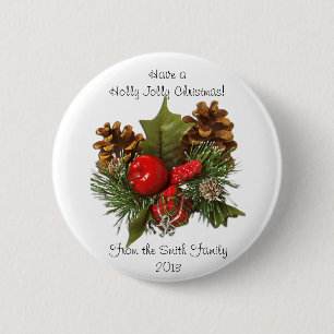 Badge Rond 5 Cm Conception de pièce maîtresse de Noël