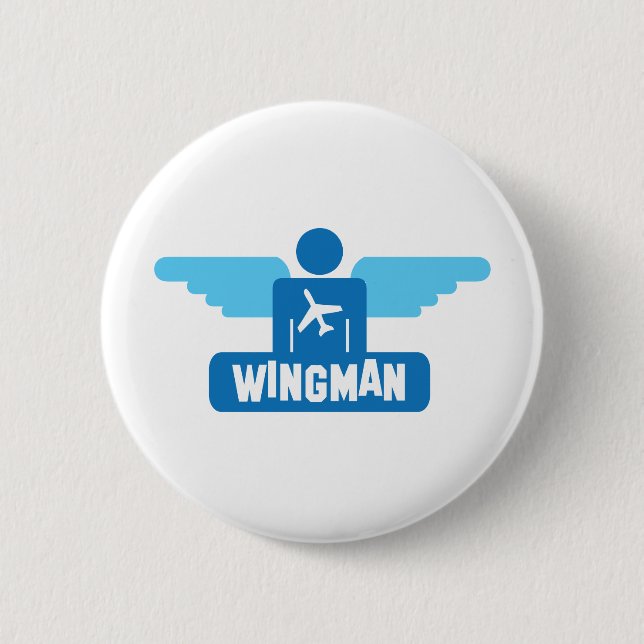Badge Rond 5 Cm conception de pilote de wingman (Devant)