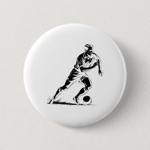 Badge Rond 5 Cm Conception de pixel art de balle de football en mo