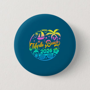 Badge Rond 5 Cm Conception de plage de vacances en famille à Myrtl
